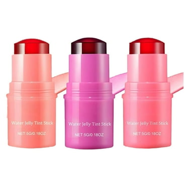 3 PCS Milk Makeup Jelly Tint Stick,Milk Cooling Water Jelly Tint Lip Gloss,Milk Jelly Tint Jelly Blush Stick,Sheer Lip & Cheek Stain,Long Lasting Jelly Texture Moisturising,1000  Swipes Per Stick