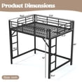 thumbnail image 3 of Aukfa Full Size Metal Loft Bed with Dual Ladders, Gaming Loft Bed Frame with Anti-Tip Device for Teens, Adults & Dorm Bedroom, Black, 3 of 7