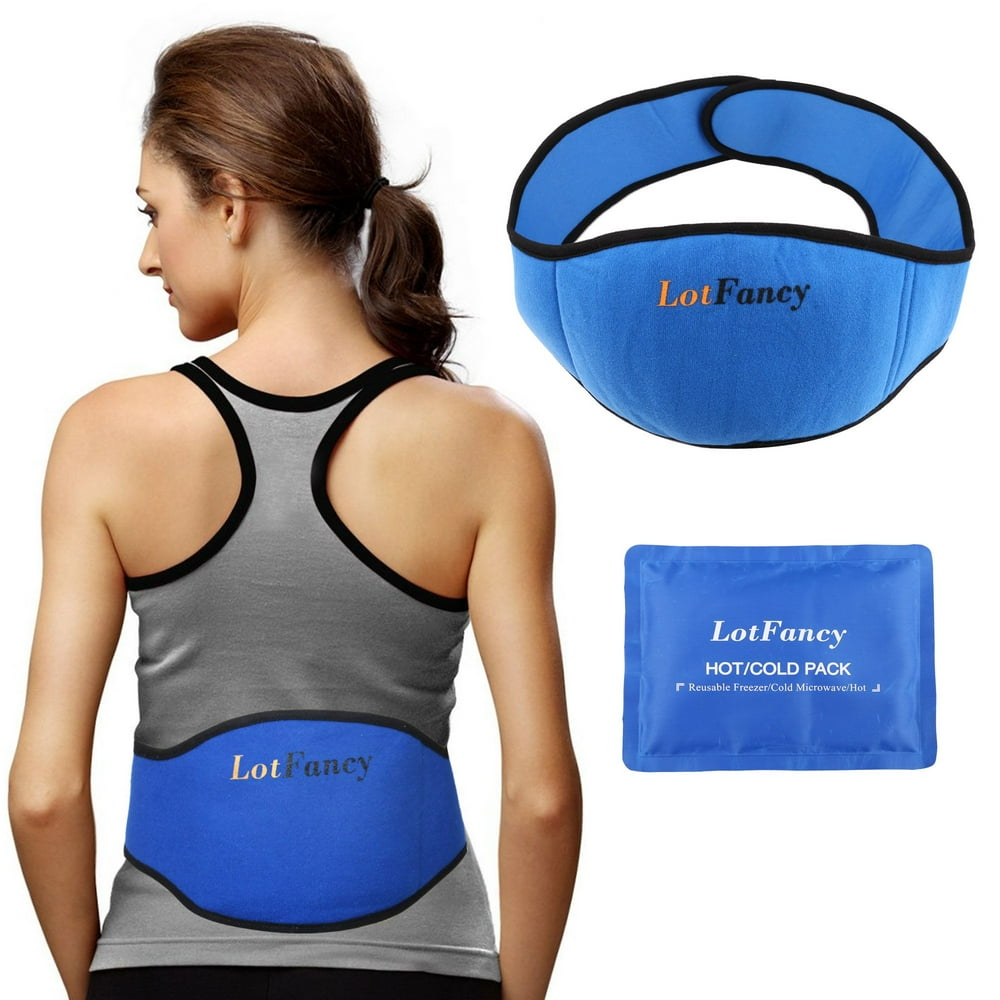Hot Cold Packs with Wrap for Waist, Microwavable Reusable Gel Pack