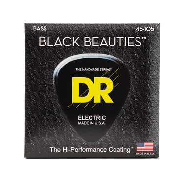 DR Strings Black Beauties-Black Coated Bass Guitar Strings 45-105 BKB-45