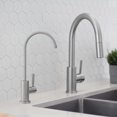 thumbnail image 2 of Single Handle Brushed Stainless Steel Pull Down Kitchen Faucet with Water Tap, 2 of 9