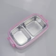thumbnail image 5 of Stainless Steel Lunch Box, 2 Compartment Leakproof Bento Box, 7.48X4inch Stainless Steel Food Storage Containers, Metal Food Storage Container, Portable Snack Container for Outdoor Work Lunch, 5 of 5