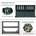 thumbnail image 5 of MAYEERTY 65'' Farmhouse Wooden Potting Bench Table with Shelves & Side Hook, Outdoor Garden Workstation, 5 of 9