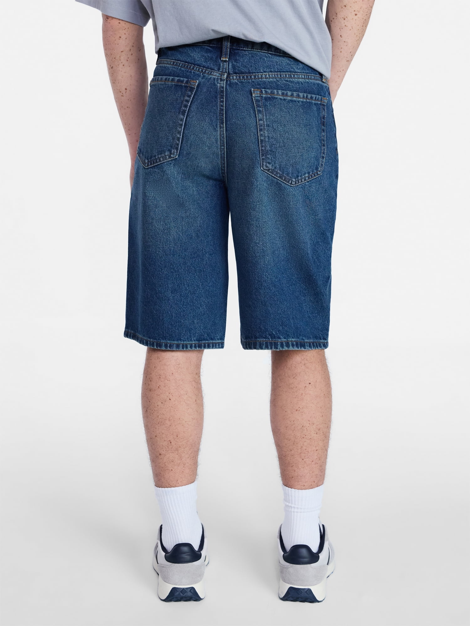 No Boundaries Men’s Denim Shorts, 100% Cotton, 12” Inseam, Sizes 28-44