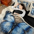 thumbnail image 5 of Feelyou Romantic Butterfly Animal Twin Bedding Sets 7-Piece, Western Old Fashion Bedding Comforter Set, Vintage Watercolor Artwork Reversible Sheet Sets, Luxury Bedroom Decor, 5 of 8
