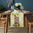 thumbnail image 2 of Lemons Cats Table Runner - 108 Inch Long, Kitchen Dining Table Runner Dresser Scarves, Summer Rustic Botanical Fruits Yellow Farmhouse Decor for Coffee Tables Wedding Party Banquet, 2 of 8
