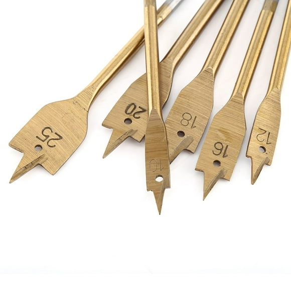 Wood Boring Flat Bit6pcs High carbon Steel Spade Bit Spade Drill Bit Maximized Efficiency
