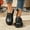 Black, variant on Women's Woven Clog Mules, Closed Toe with Adjustable Buckle, Breathable Comfort Footwear for Casual Beige 38