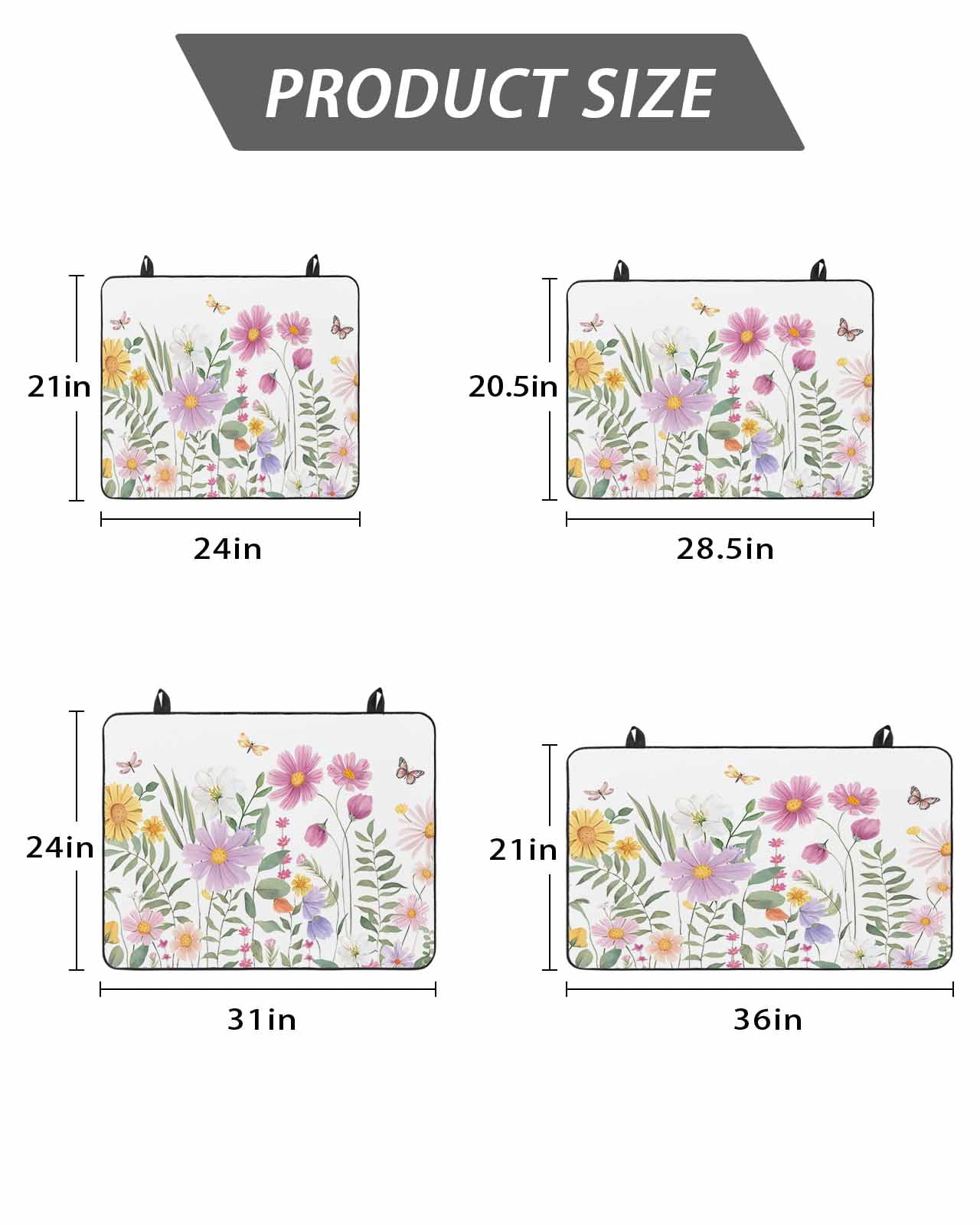 Stove Top Covers for Electric Stove, Botanical Floral Glass Stovetop Cover Protector, Spring Colorful Flowers Butterfly Induction Cooktop Protector Oven Mat for Kitchen Countertop 24"x21"