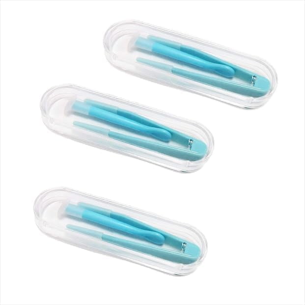 3 Pcs Contact Applicator, Contact Lens Remover Tool, Contact Lens Applicator Tool, Inserter/Remover+Tweezer with Soft Tip, for Contact Lens Cases Health and Household, Contact Lens Cases(Blue)