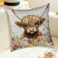 thumbnail image 4 of Uutvery Highland Cow Print Pillow Cover, 18x18 Inch Soft Plush Cozy Cushion with Cattle Design, Charming Farmhouse Decor for Bedroom and Sofa, Comfortable and Inviting Accent, 4 of 7