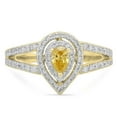 thumbnail image 2 of Dazzlingrock Collection 0.95 Carat (ctw) 18K Pear Yellow & White Diamond Bridal Engagement Ring 1 CT, Yellow Gold, Size 5, 2 of 3