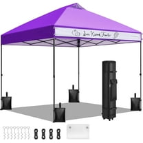 SPECSTAR 10x10ft Pop-up Canopy Tent One Push Setup Tent with Wheel Carry Bag and 4 Sandbags, Purple