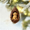 thumbnail image 6 of Sunxin Hangs 2D Acrylic Pinecone Animal Ornaments Set Christmas Tree Hanging Decor with Hamster Dog Cat Squirrel Festive Holiday for Animal Lovers, 1 Piece of 2D Acrylic Pendant, 6 of 7