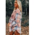 thumbnail image 4 of Women's Light Pink Plaid Corduroy Patchwork Chest Pocket Shacket - [ZhiHiMeRi] | (US 12-14)L, 4 of 10