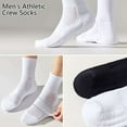 thumbnail image 5 of Deago 6 Pairs Mens Athletic Crew Cushioned Socks Running Performance Breathable Sports Socks (Black), 5 of 8