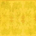 thumbnail image 1 of Ahgly Company Machine Washable Indoor Square Abstract Yellow Modern Area Rugs, 5' Square, 1 of 4