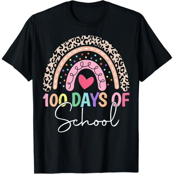 100 Days Of School Teacher Kids 100th Day Of School Rainbow T-Shirt