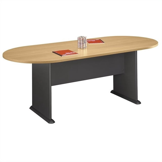 Series A/C 82W x 35D Racetrack Oval Conference Table in Light Oak