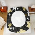 thumbnail image 5 of Feelyou Boho Gold Butterfly Queen Sheet Sets for Teen, Cartoon Cherry Blosoms Flat Sheet, Tribal Mandala Style Queen Fitted Sheet, Ultra Soft Bedroom Decor, 4pcs, 5 of 7