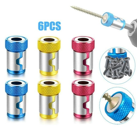 

6Pcs Magnetic Ring Metal Screwdriver Head Steel Sleeve Electric Screwdriver Bit