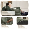 thumbnail image 5 of Leumius Corduroy Sponge Single Sofa,Fluffy Modern Sleeper Chair for Living Room, Bedroom, Lounge and Projection Room No Assembly Required Green, 5 of 9