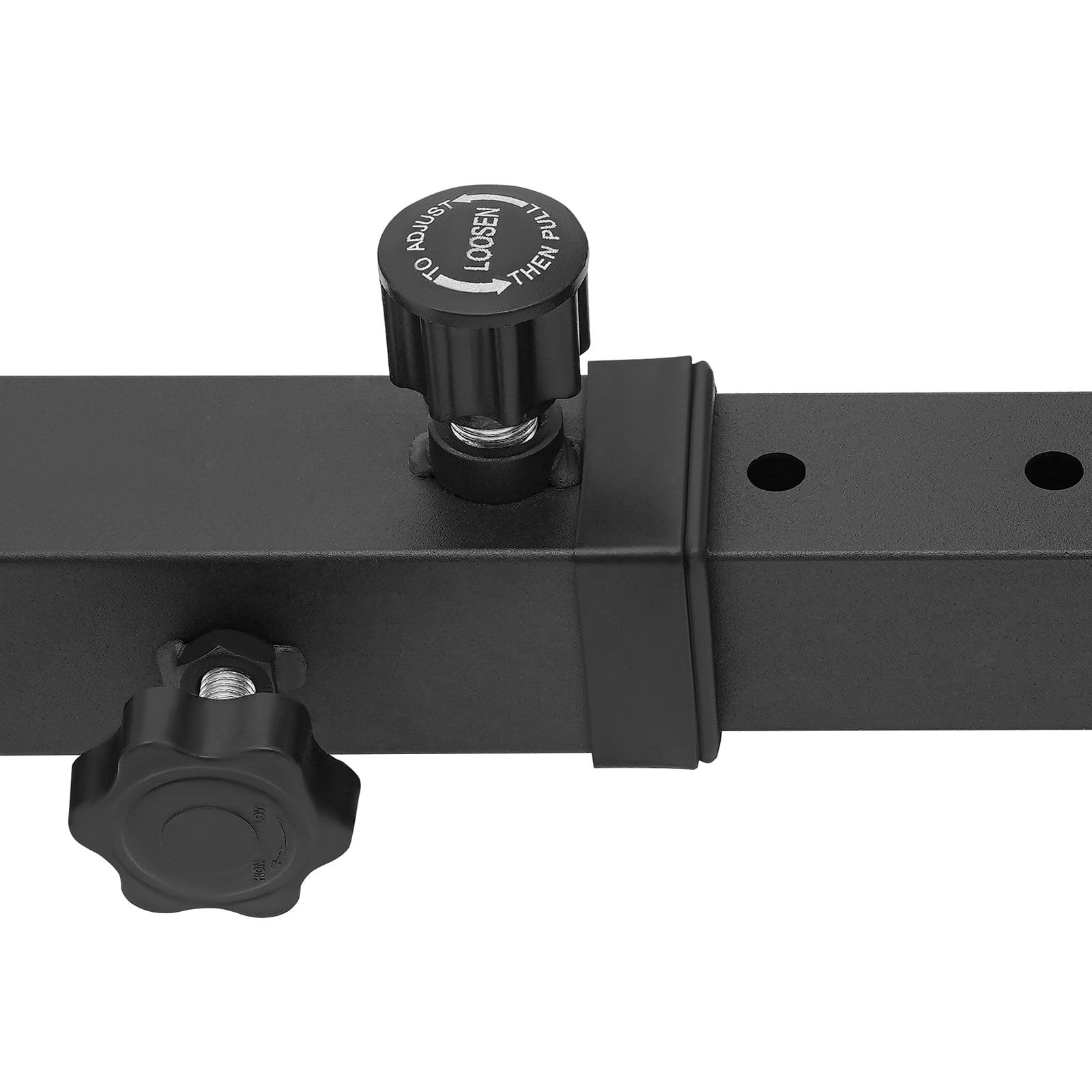 Squat Rack with Dip Stands, Adjustable Height (90-150cm), Carbon Steel Frame, Anti-slip Knobs and Foot Pads, Barbell Plate Storage for Home Gym and Strength Training