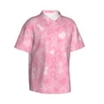 thumbnail image 2 of Uemuo Breast Cancer Awareness Printed Regular Fit Short Sleeve Casual Hawaiian Shirt for Men,Aloha shirt,Tropical shirt,Floral print shirt,Vacation Beach shirt-3X-Large, 2 of 9