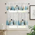 thumbnail image 2 of Winter Christmas Curtain Valances Set Goat Red Farmhouse Snowy Kitchen Curtains 36&nbsp;inch Length Rod Pocket Valance and Tiers 3 Piece Set Small Bedroom Bathroom Laundry Decor, 2 of 7