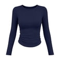 thumbnail image 5 of Tqcoqu Womens Long Sleeve Shirts Fitted Going Out Tops Basic Tee Casual Work Clothes Trendy Fall Outfits, 5 of 10