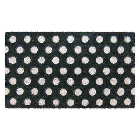 UPC 788460715367 product image for White Polka Dots 18 x 30 Hand Woven Coir Doormat | upcitemdb.com