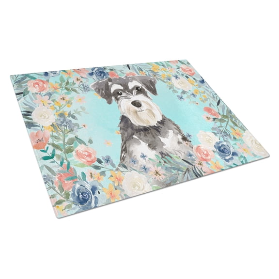 Carolines Treasures CK3417LCB Schnauzer 2 Glass Cutting Board Large, 12H x 16W, multicolor