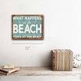 thumbnail image 2 of Framed What Happens at the Beach Stays at the Beach 9"x12" Metal Sign, Wall Decor for Mancave, Den, or Gameroom, Hand-Crafted from reclaimed materials, 2 of 3