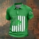 thumbnail image 1 of Ceisia Men's St. Patrick's Day Polo Shirt Collection | Shamrock American Flag Print | Casual Short Sleeve Collared Tops Gift, 1 of 5