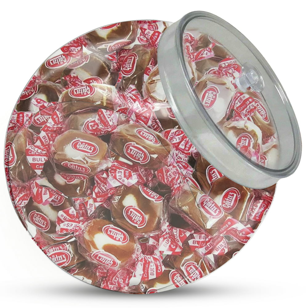 Goetze's Caramel Creams in a Plastic Candy Jar Favor