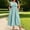 *Blue, variant on ClodeEU Women's Plus Size Square Neck Cap Sleeve Smocked Waist Midi Dress, Casual Summer Flowy Dress with Pockets Black,Women's Plus L