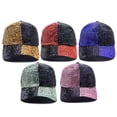 thumbnail image 3 of Unisex Rhinestone Baseball Cap, Color Block Adjustable Dad Hat with Diamond Embellishments, Breathable Sun Protection Soft Crown Cap for Outdoor Activities and All Seasons Wear, 3 of 3
