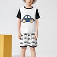 thumbnail image 6 of CAICJ98 Toddler Boys Summer Clothes 2T 3T 4T 5T Kids 2-12 Years Boys Truck Embroidery Short Sleeve T-Shirt Tops and Plaid Shorts Set Cute Toddler Boy Outfits (Dark Blue,5-6 Years）, 6 of 6