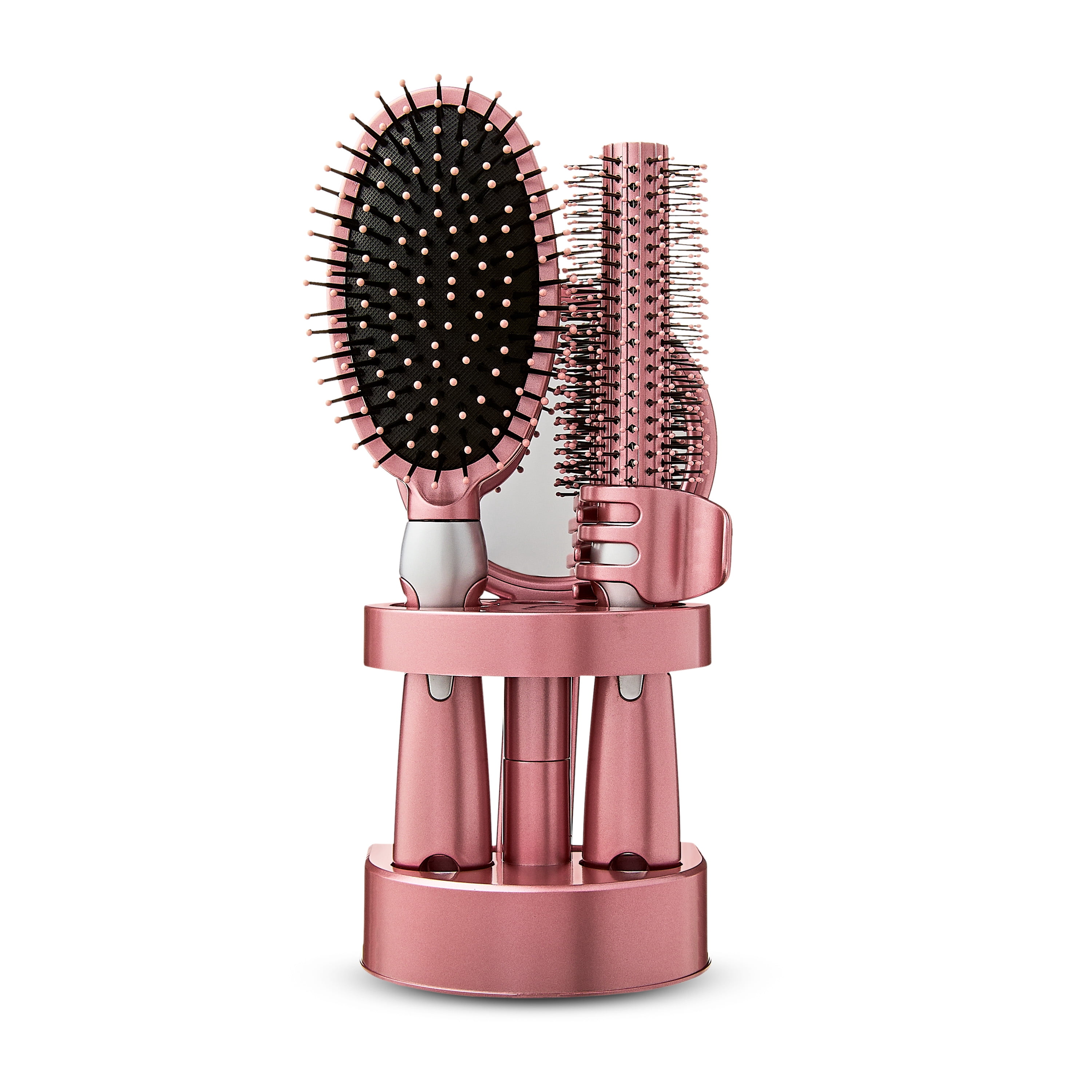 (2 pack) Pink 5-Piece Hairbrush Set