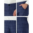 thumbnail image 6 of Unique Bargains Men's Slim Fit Plaid Business Pants Trousers with Pockets 32 Navy Blue, 6 of 7