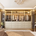 thumbnail image 5 of Homieasy 8FT (96 Inch) Closet Organizer System,Set of 4 - 12 Wood Drawers, 4 Hanging Rods & 4 Shelves, Heavy Duty Walk-in Closet Storage,White Oak, 5 of 5