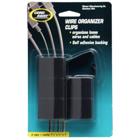 CordAway, MAS00204, Wire Clips, 6, Black