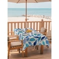 thumbnail image 2 of Outdoor Tablecloths with Umbrella Hole & Zipper, Spring Leaves Tablecloth Rectangle 60x84 Inch, Blue Plants Country Botanical Leaf Beige Waterproof Table Cloth, Patio/Pool/Picnic Table Covers, 2 of 8