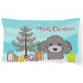 thumbnail image 1 of Cojín decorativo de tela de caniche gris plateado y árbol de Navidad, 1 of 2