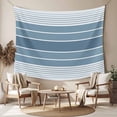 thumbnail image 2 of Blue Ombre Stripe Tapestry for Bedroom Wall Hanging Tapestry, Farmhouse Striped Gradient Ceiling Backdrop Tapestries Poster Blanket Wall Decor for Teens Room Living Room Dorm 55" x 73", 2 of 8