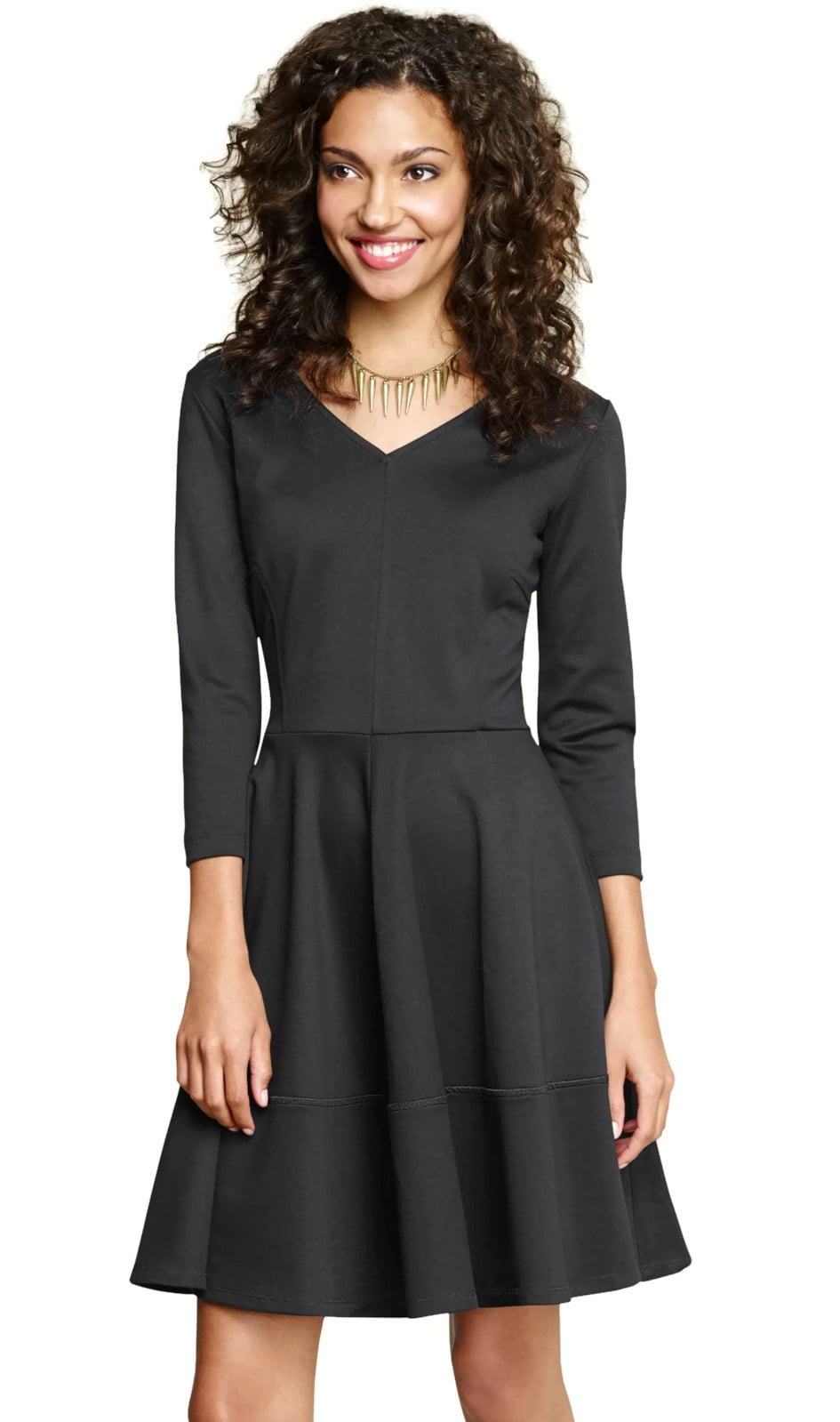 mid sleeve skater dress