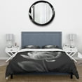 thumbnail image 3 of Designart "Macro View of Monochrome Tulip I" Floral Tulip Bedding Covert Set - Tulip White Floral Bed Set With 2 Shams, 3 of 6
