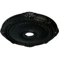 thumbnail image 3 of Ekena Millwork 27 1/2"OD x 3 7/8"ID x 2 1/4"P Heaton Ceiling Medallion (Fits Canopies up to 6 1/2"), Hand-Painted Jet Black, 3 of 6