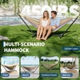 thumbnail image 3 of Hamaca con Soporte – Tela Transpirable Acolchada – Diseño Ergonómico – 6 Alturas Ajustables – Anillo Reforzado – Patio, Jardín, Balcón y Jardín Trasero, 3 of 10