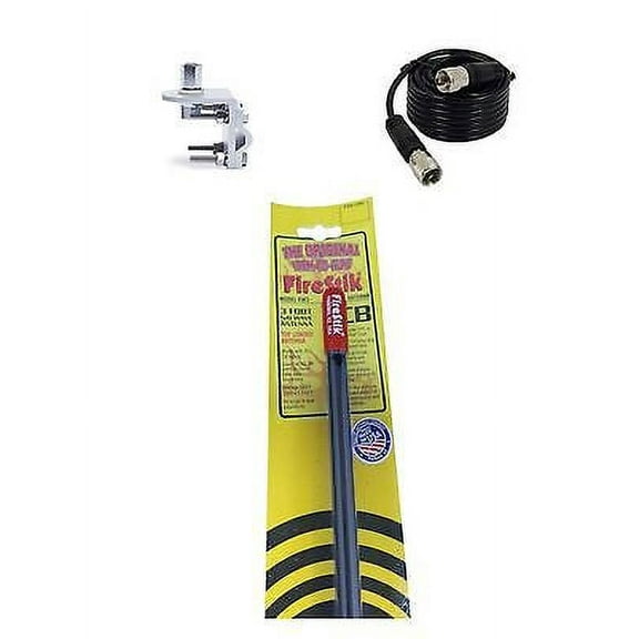 NEW FIRESTIK KW3 B 3FT BLACK CB ANTENNA,9FT COAX, BRACKET & STUD